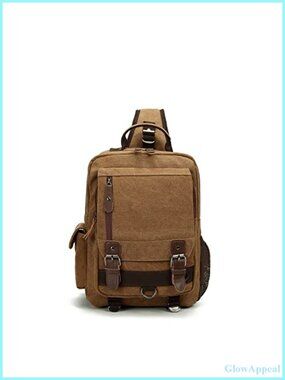 Canvas Messenger Crossbody Bag Sling Shoulder Bag Retro Multi-Pocket